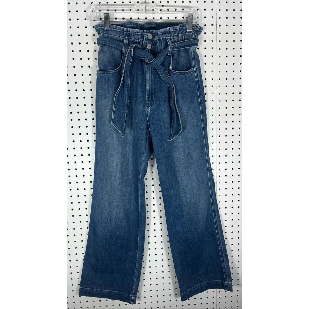 Joes Jeans high rise paper bag belted denim jeans